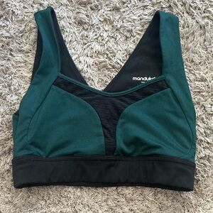 Manduka Emerald Green and Black Sports Bra